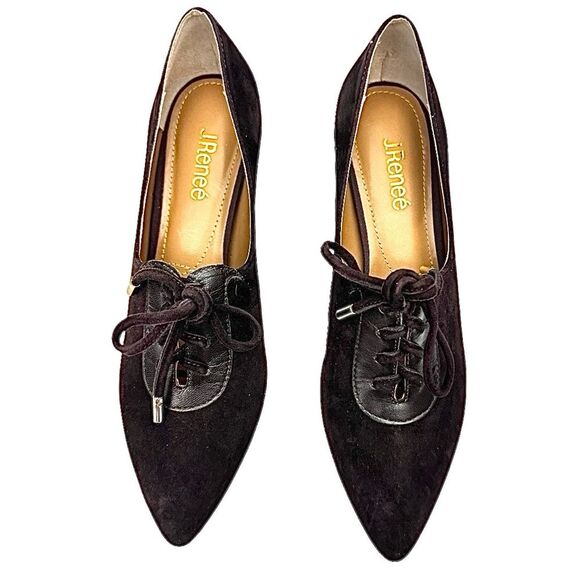 J. RENEE Ellam Brown Suede- Leather Women’s Granny Loafer Size 9 Medium New - Picture 8 of 8